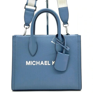 Michael Kors Mirella Small Pebbled Leather Crossbody Bag Blue Denim